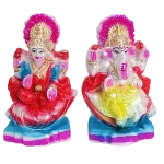 Crystal-Finish Translucent Lakshmi Ganesha on Sacred Lotus - Premium Diwali Temple Set - Image 2