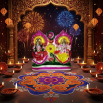 Premium Ornate Temple Arch Lakshmi Ganesha Clay Idol - Translucent Festival Centerpiece - Image 3