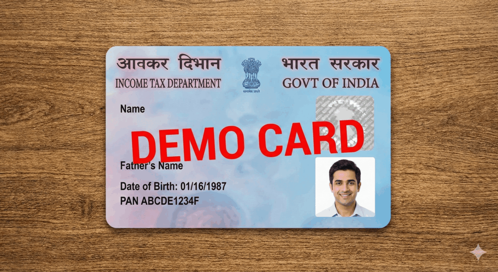 PAN Card Demo Image - Sample PAN Card for Maheshwari Store